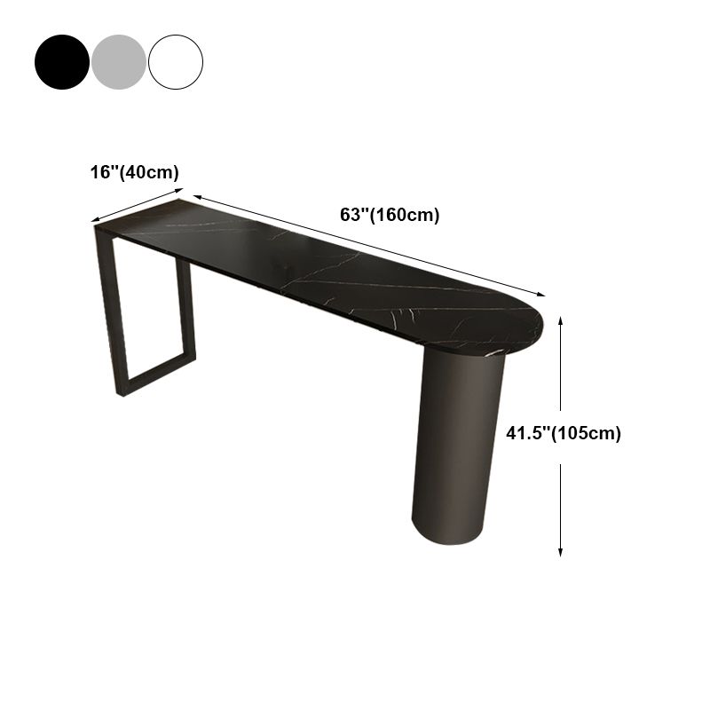 Marble Modern Double pedestal Patio Bar Table Indoor Bistro Bar Height Cocktail Table Clearhalo 'Bar Furniture' 'Bar Tables' 'bar_tables' 'furn' 'furn_bar_tables' 'Furniture' 'furniture_bar_tables' 'Kitchen & Dining Furniture' 1200x1200_be90baa3-4c74-4f0f-b643-a8bc52ea9870