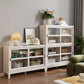 Modern Style Closed Back Bookshelf Wooden Vertical Bookcase in White