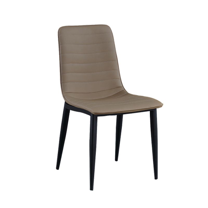 Industrial Faux Leather Chairs Armless Side Chairs with Metal Legs for Home Use Clearhalo 'Dining Chairs' 'Dining Tables & Seating' 'dining_chair' 'furn' 'furn_dining_chair' 'Furniture' 'Kitchen & Dining Furniture' 1200x1200_be915081-8be4-435a-aa29-8ab74e67e402