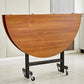 Table à manger ronde pliable moderne, base en métal pour salle à manger