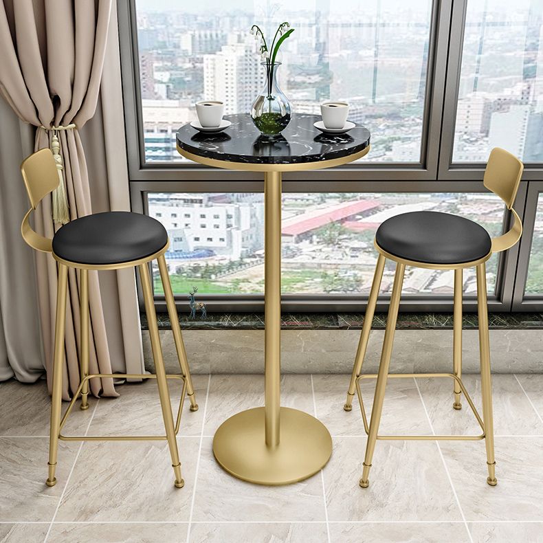 1/2/3 stuks Glam Iron Bar Tafel Set Faux Marble Top Bistro Set met voetstuk