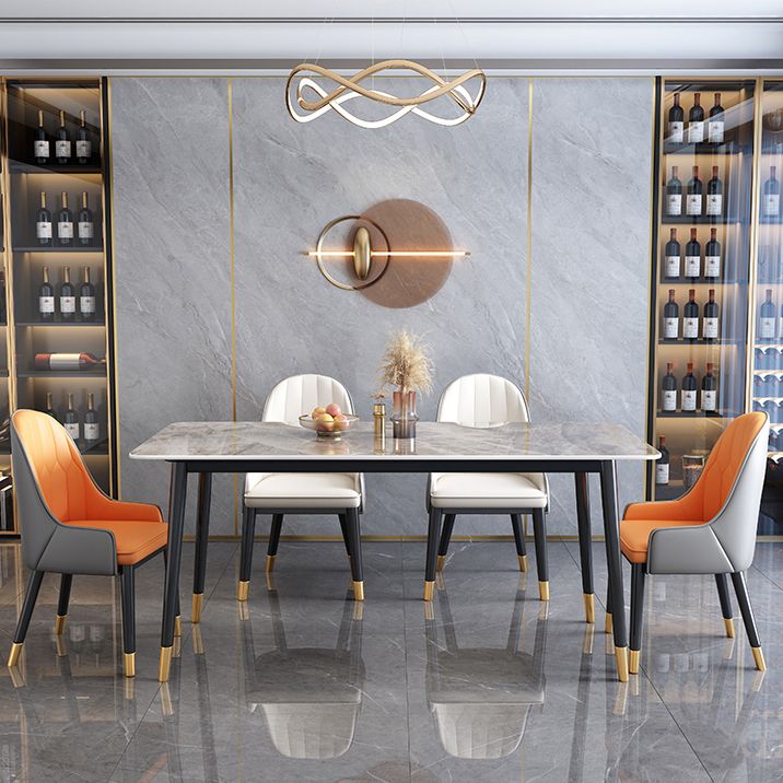 Rectangle Stone Dining Table Luxury Dining Table for Dining Room Clearhalo 'Dining Tables & Seating' 'Dining Tables' 'dining_table' 'furn' 'furn_dining_table' 'Furniture' 'Kitchen & Dining Furniture' 1200x1200_be9626f7-7717-4c76-94ca-416b33b4286b