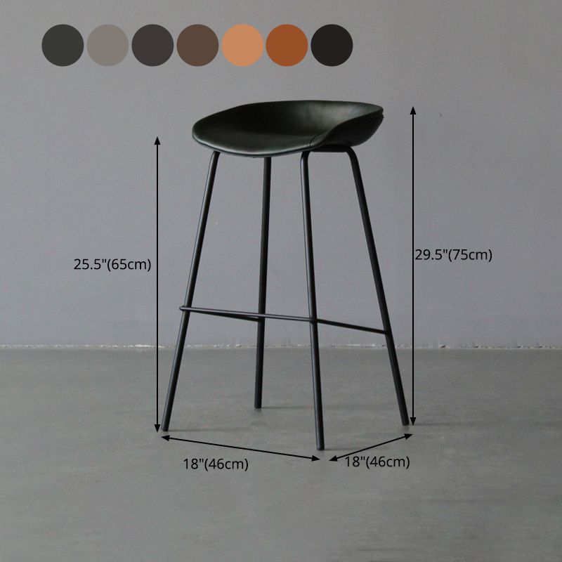 Scandinavian Metal Kitchen Dining Room Armless Stool Low Back Bar Stool Clearhalo 'Bar Furniture' 'Bar Stools' 'bar_stools' 'furn' 'furn_bar_stools' 'Furniture' 'furniture_bar_stools' 'Kitchen & Dining Furniture' 1200x1200_be96a23d-d321-4948-b11d-55ef38ea61b1