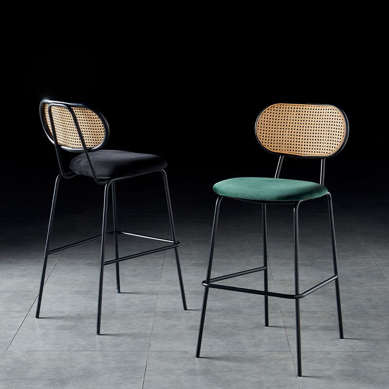 Scandinavian Low Back Armless Stool Velvet Upholstered Counter Stool Clearhalo 'Bar Furniture' 'Bar Stools' 'bar_stools' 'furn' 'furn_bar_stools' 'Furniture' 'Kitchen & Dining Furniture' 1200x1200_be986d69-54d5-4e75-8eb7-e32efd68fbc6