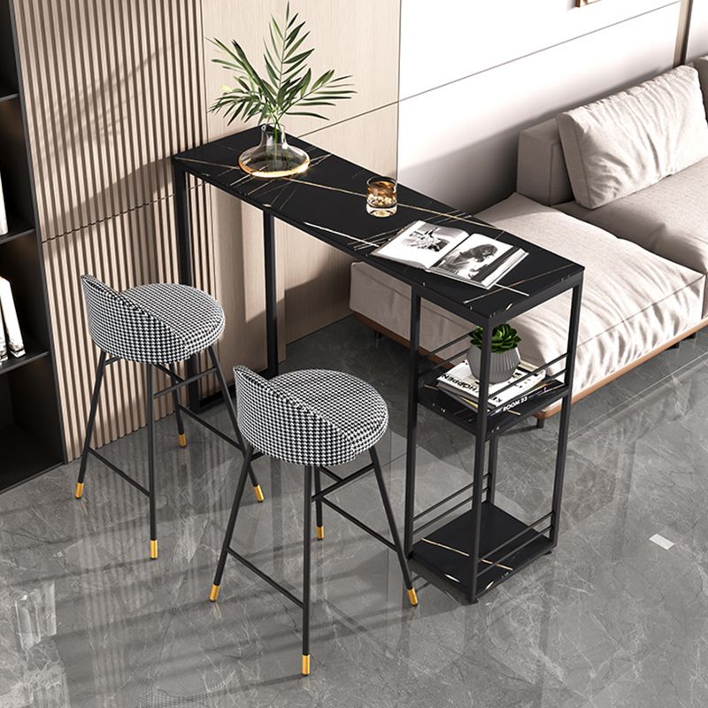 Industrial Stone Bar Dining Table Rectangle Bar Dining Table with Sled Base Clearhalo 'Bar Furniture' 'Bar Tables' 'bar_tables' 'furn' 'furn_bar_tables' 'Furniture' 'Kitchen & Dining Furniture' 1200x1200_be9a9015-8b06-4359-8265-56c32eaa87f8