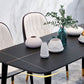 Rectangle Black Base Dining Table Modern Stone 4 Iron Legs Table Clearhalo 'Dining Tables & Seating' 'Dining Tables' 'dining_table' 'furn' 'furn_dining_table' 'Furniture' 'Kitchen & Dining Furniture' 1200x1200_be9ac702-091c-4b53-8a03-94723e2dfda4