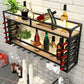 Iron Wine Rack Modern Style Wall Mounted Wine Holder Rack with Shelf Clearhalo 'furn' 'furn_wine_racks' 'Furniture' 'Kitchen & Dining Furniture' 'Wine Racks' 'wine_racks' 1200x1200_be9c3b53-7b97-45ff-80bf-7357e7421ed0