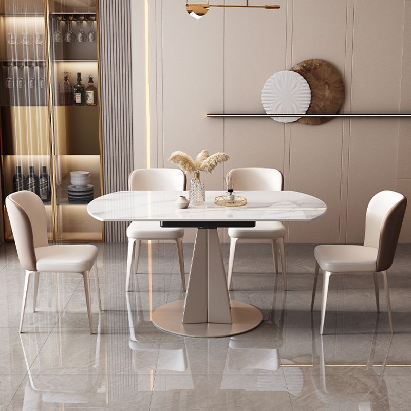 Modern Style Metal Dining Table Sintered Stone Top Table for Dining Room Clearhalo 'Dining Tables & Seating' 'Dining Tables' 'dining_table' 'furn' 'furn_dining_table' 'Furniture' 'furniture_dining_table' 'Kitchen & Dining Furniture' 1200x1200_be9c5314-cd4d-4169-ade8-28ac276059c3