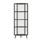 Curio Curio Curio Cabinet in metallo Porte in vetro armadio con gambe per soggiorno
