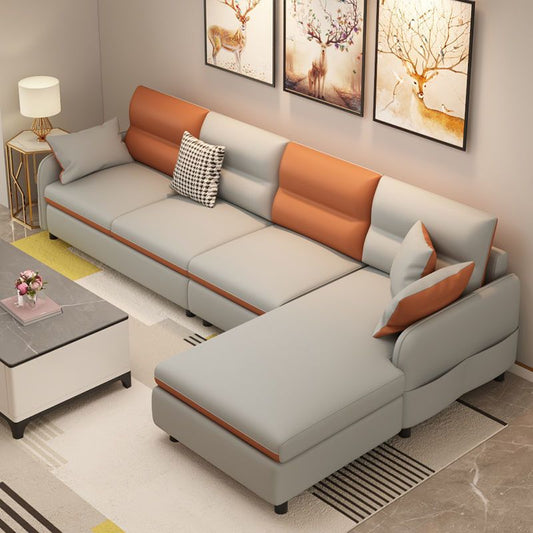 SOFA NEZIONALE PIELLA FACURO 29.52 "divano sezionale al braccio ad alte incasso, resistente alle macchie