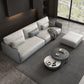 Modern Cream Faux Leather Straight Arm Sofa/Sectionals with water proof for Living Room