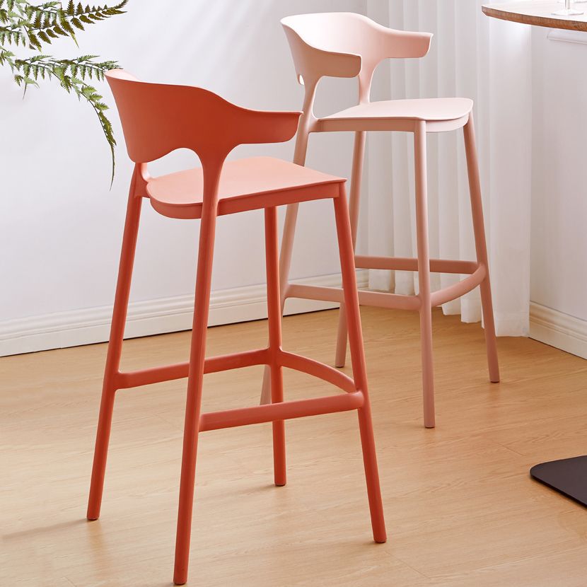Scandinavia Style Bar-stool Plastic Legs Square Seat Barstool with Low Back for Kitchen Clearhalo 'Bar Furniture' 'Bar Stools' 'bar_stools' 'furn' 'furn_bar_stools' 'furniture_bar_stools' 'Kitchen & Dining Furniture' 'kitchen&dining_furn' 'kitchen' 'kitchen_furn' Furniture' 1200x1200_bea13ada-0a57-4be0-a55f-d31583df79e1