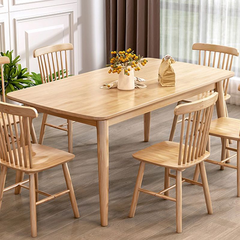 Modern Style Rectangle Wood Kitchen Dining Table Rubberwood Table with 4 Legs Clearhalo ' dining_table' 'Dining Tables & Seating' 'Dining Tables' 'furn' 'furn_dining_table' 'Furniture' 'furniture_dining_table' 'Kitchen & Dining Furniture' 'kitchen&dining_furn' 'kitchen' 'kitchen_dining_table' 1200x1200_bea1c379-4bf2-41a4-986a-f2b5c3658da2