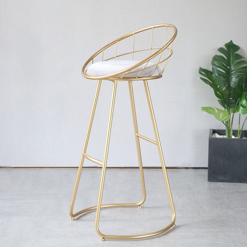Contemporary Style Counter Stool Upholstered Bar Stool with Metal Base Clearhalo 'Bar Furniture' 'Bar Stools' 'bar_stools' 'furn' 'furn_bar_stools' 'Furniture' 'Kitchen & Dining Furniture' 1200x1200_bea221aa-468d-4440-a86d-4032eb7a701a