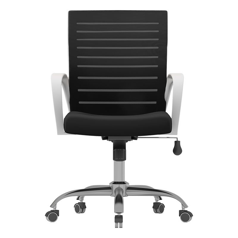 Black Mid Back Office Chair Black Cushion Arm Included Chair Clearhalo 'furn' 'furn_office_chair' 'Furniture' 'Office Chairs' 'Office Furniture' 'office_chair' 1200x1200_bea2902a-3e01-41d7-a083-4b9bbc3cc745