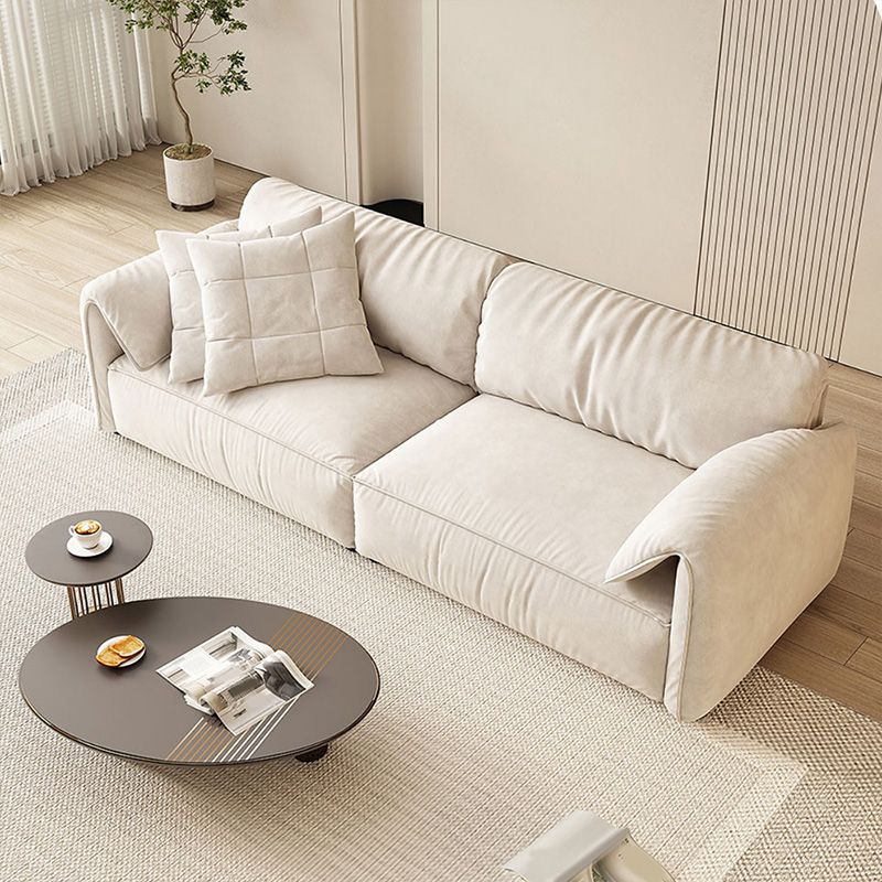 Fabric Sofa with Bolster Pillows Contemporary Apartment Seating