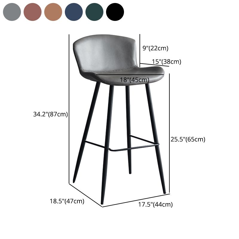 Scandinavian Home Leather Stool Footrest Matte Finish Barstool Clearhalo 'Bar Furniture' 'Bar Stools' 'bar_stools' 'furn' 'furn_bar_stools' 'Furniture' 'furniture_bar_stools' 'Kitchen & Dining Furniture' 1200x1200_bea4e20f-cafd-439a-93e7-f514a988cf66