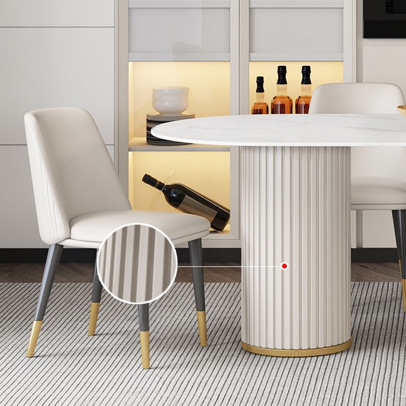 Metal Contemporary Oval Dining Table Sintered Stone Top Table for Home Clearhalo 'Dining Tables & Seating' 'Dining Tables' 'dining_table' 'furn' 'furn_dining_table' 'Furniture' 'Kitchen & Dining Furniture' 1200x1200_bea55c26-4c06-45ce-af57-44ae5405c1ab