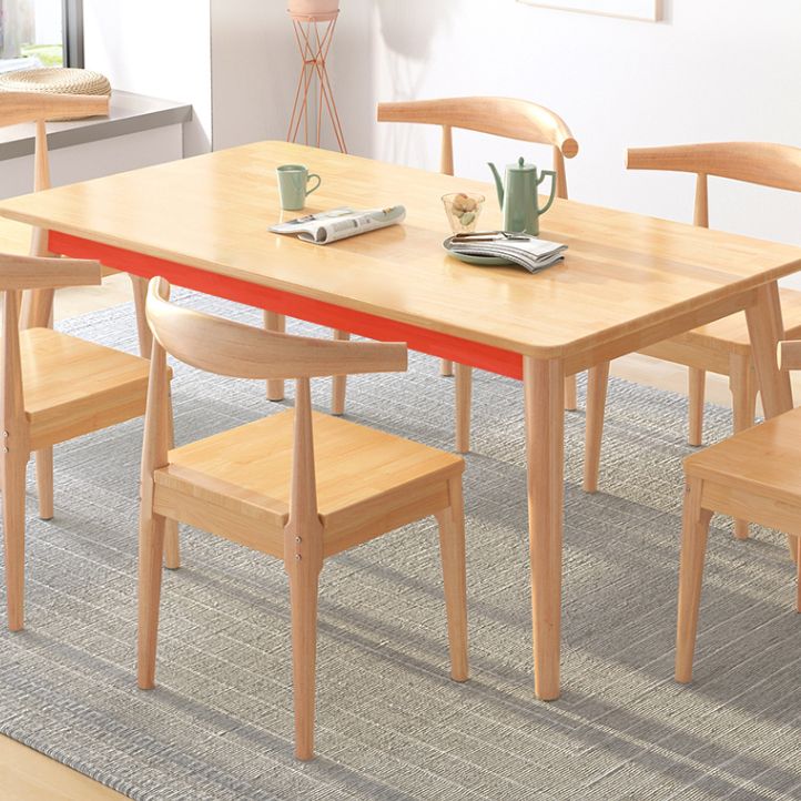 Rubber Wood Solid Wood Dining Table Set 1/2/5/7 Pieces Dining Set for Kitchen