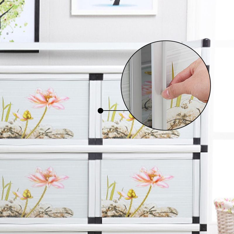 Modern Metal Sideboard Tempered Glass Doors Cabinets Server for Dining Room Clearhalo 'buffet_sideboard' 'Buffets & Sideboards' 'furn' 'furn_buffet_sideboard' 'Furniture' 'Kitchen & Dining Furniture' 1200x1200_bea7f0ae-5e94-462f-bb55-c6aac40c3f4f