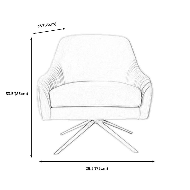 Velvet Arm Chaid 29.52 "L x 32.67" W x 33,46 "h Poufreau accent pivotant