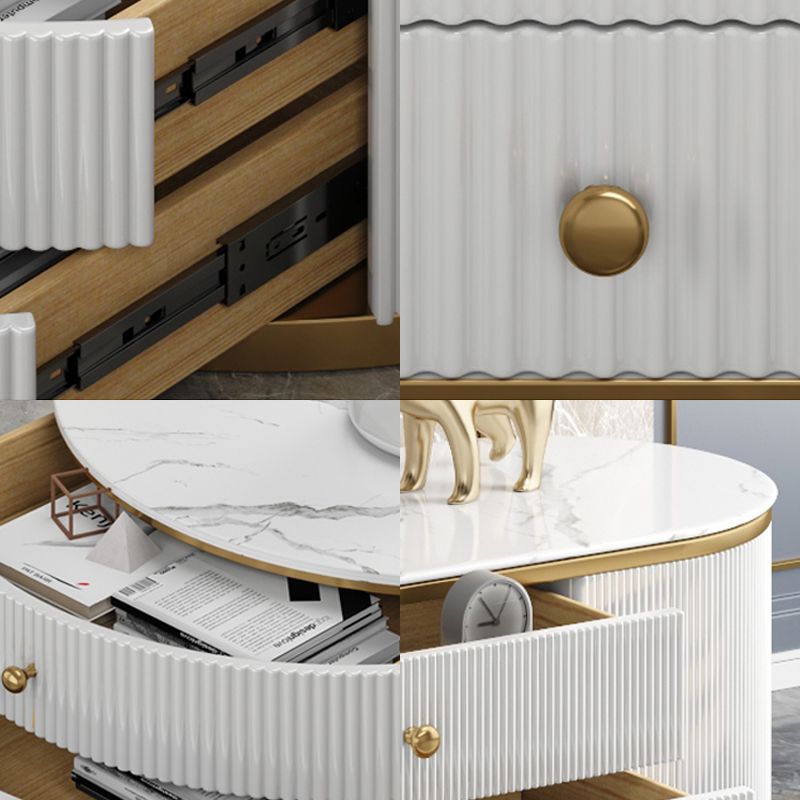 Glam Stone TV Stand con cassetti console multimediale TV di archiviazione chiusa