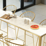 パティオを使用するためのフェイクマーブルトップテーブルを備えたモダンなバーハイトテーブル