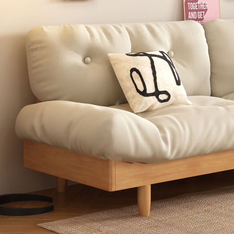 Scandinavian Solid Color Sofa 32.67" Wide Armless Tufted Back Sofa