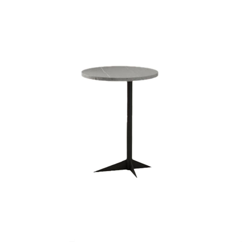 Modern Round Slate Side Table Pedestal Corner Table for Living Room