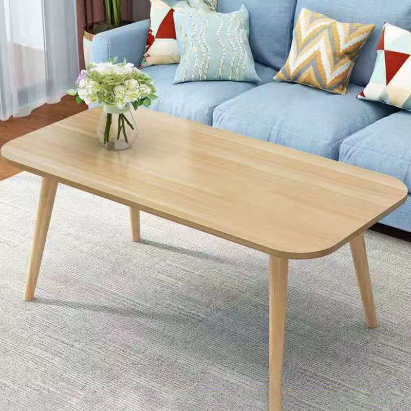 Contemporary Wooden Coffee Table with 4 Natural Legs and Rectangle Top Clearhalo 'Coffee & Accent Tables' 'Coffee Tables' 'coffee_tables' 'furn' 'furn_coffee_tables' 'Furniture' 'Living Room Furniture' 1200x1200_beaac422-ed88-4a4e-b1b9-1f112f798062