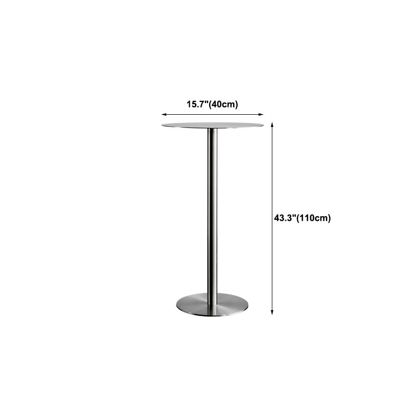 Industrial Metal Bar Dining Table Round Bistro Bar Table with Pedestal Clearhalo 'Bar Furniture' 'Bar Tables' 'bar_tables' 'furn' 'furn_bar_tables' 'Furniture' 'Kitchen & Dining Furniture' 1200x1200_beab2c04-bc9d-4f0e-9ae5-0d155ae4c9c0