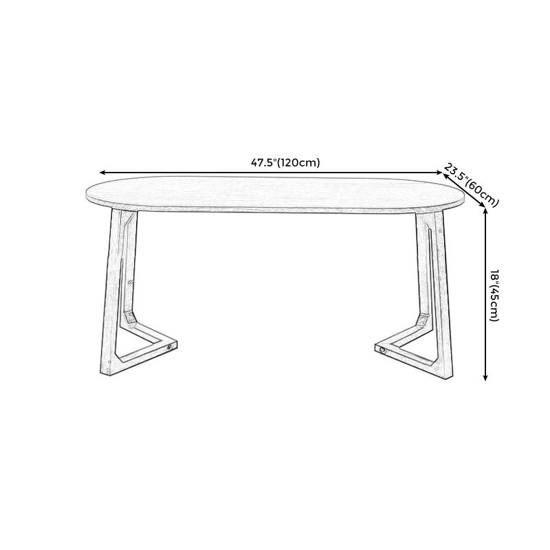 Sleigh Shaped Base Design Walnut/wood Rubber Wood Rectangular & Oval Coffee Table Clearhalo 'Coffee & Accent Tables' 'Coffee Tables' 'coffee_tables' 'furn' 'furn_coffee_tables' 'Furniture' 'furniture_coffee_tables' 'Living Room Furniture' 1200x1200_beadf400-9e91-41de-8f37-4fb8b78363cb