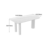 Modern Simple Stone Table for Restaurant Oval Table with White Legs Clearhalo 'Dining Tables & Seating' 'Dining Tables' 'dining_table' 'furn' 'furn_dining_table' 'Furniture' 'Kitchen & Dining Furniture' 1200x1200_beaeb52a-e528-4649-8e11-a2652d88fdf2