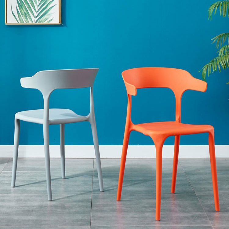 Glam Plastic Side Chair Matte Finish Open Back Dining Chair for Dinning Room Clearhalo ' kitchen&dining_furn' 'Dining Chairs' 'Dining Tables & Seating' 'dining_chair' 'furn' 'furn_dining_chair' 'Furniture' 'furniture_dining_chair' 'Kitchen & Dining Furniture' 'kitchen' 1200x1200_beaf7c12-28e8-4e05-bc86-c0d4e540f3fd