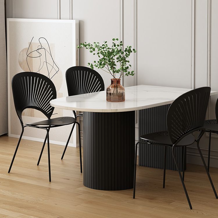 Double Pedestal Dining Table Modern Table for Home and Kitchen Clearhalo 'Dining Tables & Seating' 'Dining Tables' 'dining_table' 'furn' 'furn_dining_table' 'Furniture' 'Kitchen & Dining Furniture' 1200x1200_beb0fffe-ade7-4f72-a2fa-93bd1f81fd44