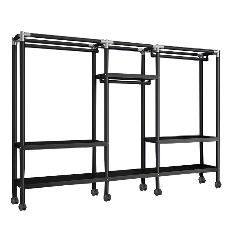 Eigentijdse stijl garderobe armoire metalen frame armoire met kledingstaaf voor thuis