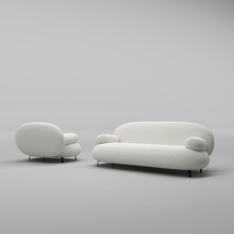 Pillow Top Arm Sofa Contemporary Wool 29.9-Inch High Sofa in White Clearhalo 'furn' 'furn_sofas' 'Furniture' 'Living Room Furniture' 'Sofa' 'sofas' 1200x1200_beb2bf24-eb83-42e8-88d6-3126f7518a3c