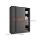 Modern Artificial Wood Wardrobe Armoire Freestanding Wardrobe in Black