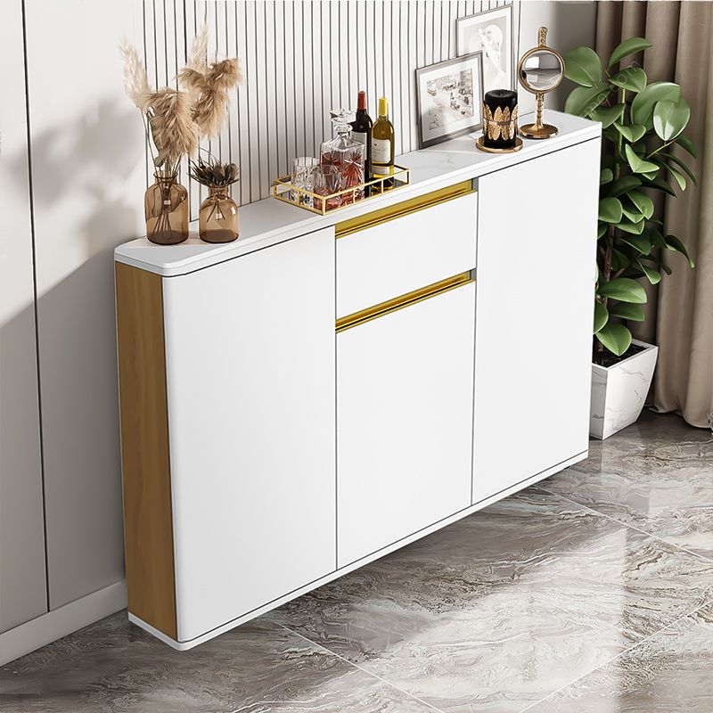 White Modern Server Engineered Wood and Rubber Wood Cabinets with Drawer Clearhalo 'buffet_sideboard' 'Buffets & Sideboards' 'furn' 'furn_buffet_sideboard' 'Furniture' 'furniture_buffet_sideboard' 'Kitchen & Dining Furniture' 1200x1200_beb4783e-27d8-4b53-84a7-f73ecbd9e0b9