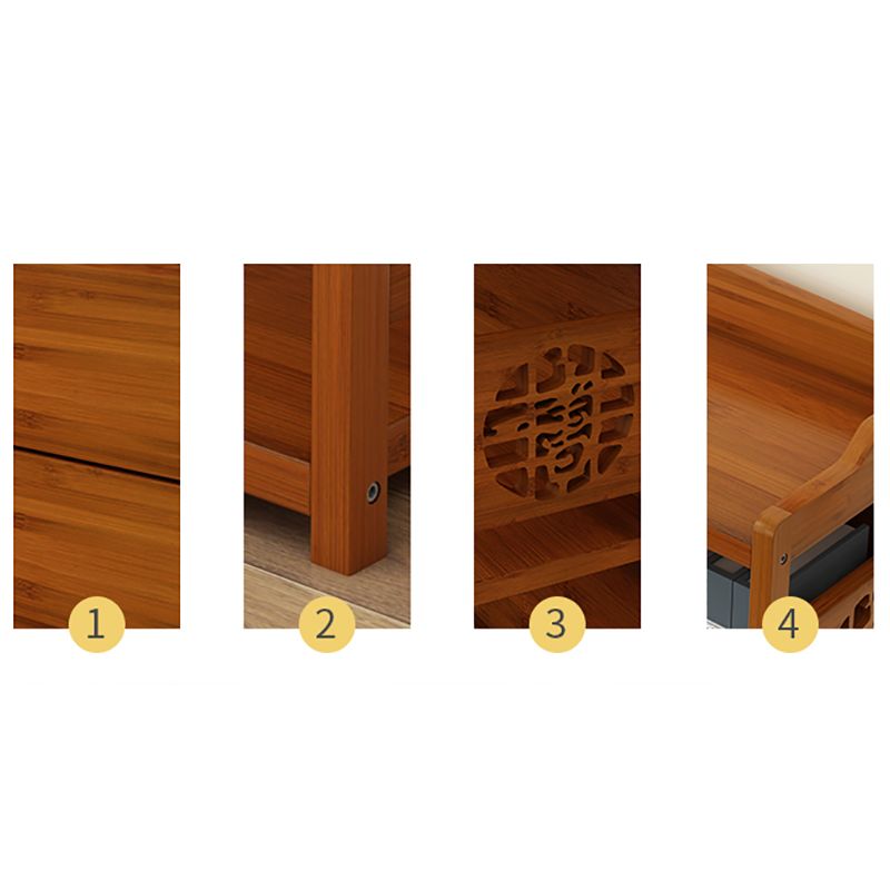 Modern Bamboo Closed Back Shelf Bookcase Floor Brown Book Shelf for Study Room