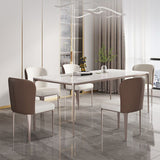 Set da pranzo top moderno in pietra sinterizzato rettangolo 1/2/4/5/6 pezzi da pranzo set da tavolo da pranzo