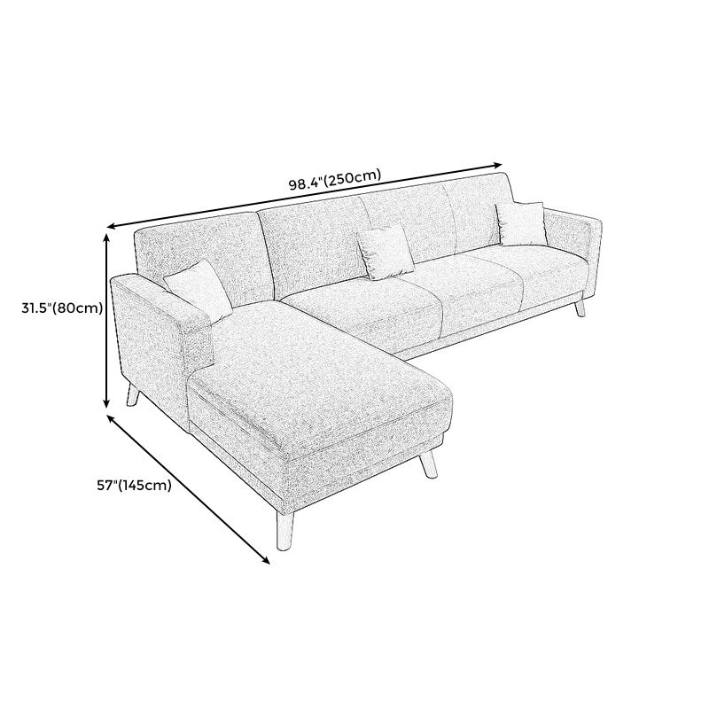 L-Shape Linen Blend Square Arm Sectional Wear-Resistant Slipcovered Sofa and Chaise Clearhalo 'furn' 'furn_sectionals' 'Furniture' 'furniture_sectionals' 'Living Room Furniture' 'Sectionals' 1200x1200_beb5e0f2-c2eb-4080-8d86-160142535c6c