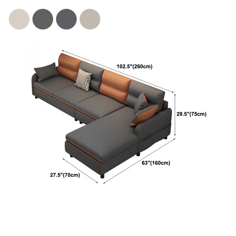 Embedded Armrest Pillow Back Imitation Leather Sofa Bed Sponge/latex Seat Filling Sofa