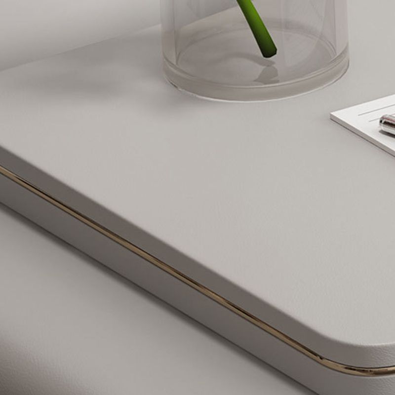 Tavolo da tavolo da vanità in pelle finta 28,7 "h glam 2 cassetti tavolo da trucco vanità