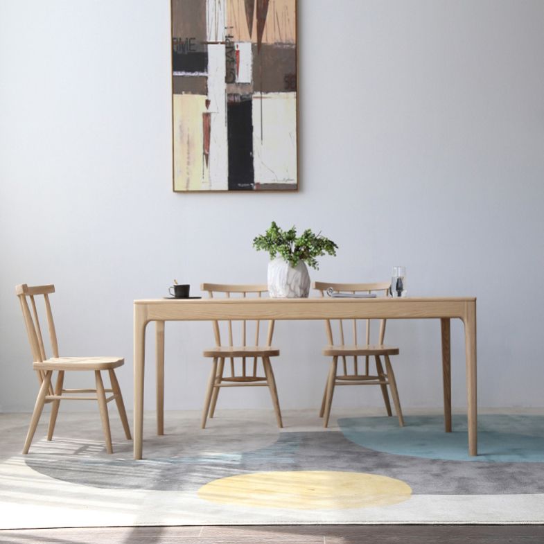 Table de bois de cendres moderne médiévale pour table rectangle de restaurant avec 4 jambes