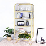 Light Luxury Metal Bookcase Shelf Closed Back Bookcase for Study Room Clearhalo 'Bookcases' 'furn' 'furn_bookcases' 'Furniture' 'Office Furniture' 1200x1200_beb889c3-17cc-4871-9a40-777f9d1ea99b