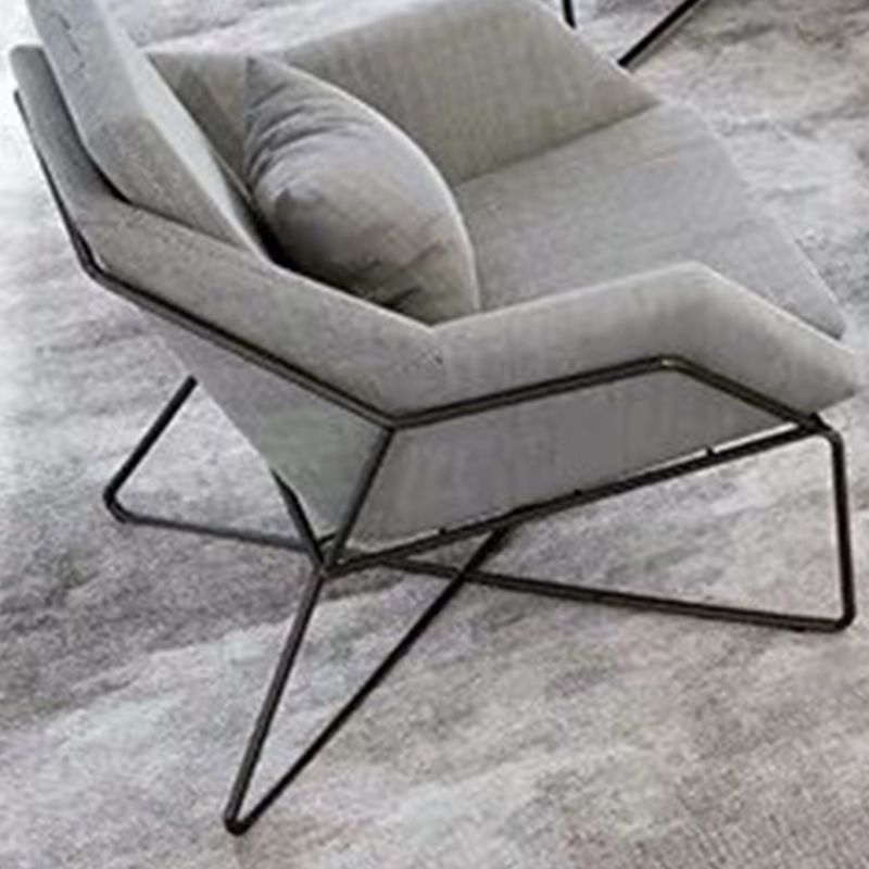 Hedendaagse stijl katoen wijd uitlopende armbank in grijs voor woonkamer