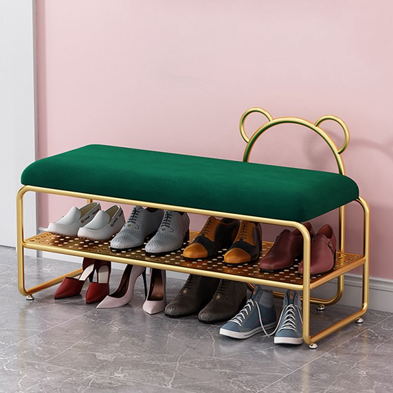 Modern Metal Entryway Bench Cushioned Rectangle Shoe Storage Seating Bench Clearhalo 'Benches' 'Chairs & Seating' 'furn' 'furn_benches' 'Furniture' 'Living Room Furniture' 1200x1200_beb9a844-dc3a-4b89-97d3-6b06cd3f6d46