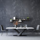 Industrial Sintered Stone Top Dining Table Rectangle Table with Single Pedestal Clearhalo 'Dining Tables & Seating' 'Dining Tables' 'dining_table' 'furn' 'furn_dining_table' 'Furniture' 'furniture_dining_table' 'Kitchen & Dining Furniture' 1200x1200_beb9f74b-23c8-42cd-a132-64cf8caa9910