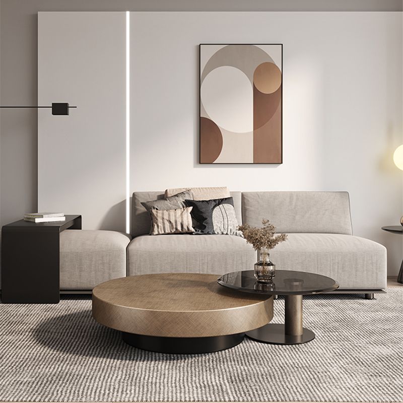 Round Coffee Table Brown Nesting Coffee Table Set for Living Room Clearhalo 'Coffee & Accent Tables' 'Coffee Tables' 'coffee_tables' 'furn' 'furn_coffee_tables' 'Furniture' 'Living Room Furniture' 1200x1200_beba2bb2-44fb-4e74-a146-1e6c980c480b